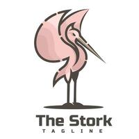 stork karaktär logotyp maskot vektor