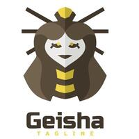 geisha charater maskot logotyp vektor