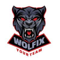 Wolf Kopf Charakter Esport Logo vektor