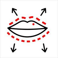 läpp förstärkning ikon vektor illustration symbol