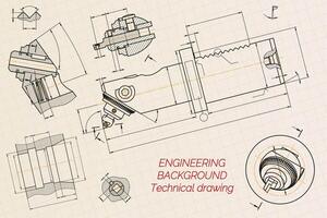 mechanisch Ingenieurwesen Zeichnungen. ansprechen. technisch Design. Abdeckung. Entwurf. Vektor Illustration