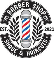 Barbier Geschäft Symbol. rasieren und Haarschnitte. Vektor Illustration.