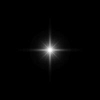 Blendung Star auf schwarz. Licht blitzt. Vektor transparent Elemente mit glühen bewirken