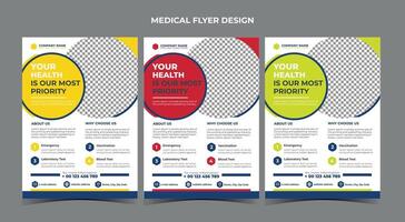 Flyer-Design für Medizin und Gesundheitswesen vektor