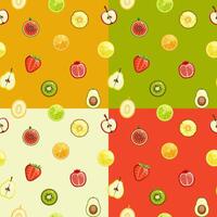 einstellen von Sommer- Farbe nahtlos Muster mit Hälfte Früchte. Vektor Hintergrund.