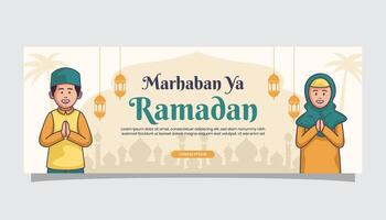 herzlich willkommen Ramadan kareem islamisch Illustration Schöne Grüße auf Banner Startseite Seite vektor