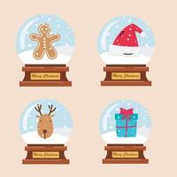 christmas snowglobes xmas element i snowglobe gratis vektorillustration vektor