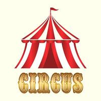 Zirkus Zelt Symbol oder Logo. Karneval, Festival, Messe Festzelt oben unterzeichnen. Kirmes Symbol. vektor