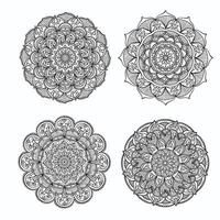 Vektor einstellen von bunt Blumen- Mandalas dekorativ Luxus Mandala Design elegant bunt Mandala Hintergrund symmetrisch bunt Muster, indisch Muster, orientalisch klappern