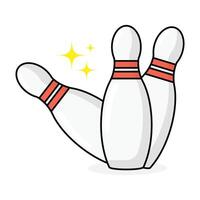 bowling stift Utrustning uppsättning begrepp ikon symbol vektor illustration