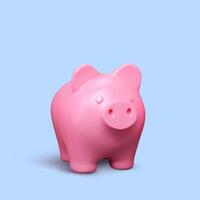 Schweinchen Bank. Rosa Schwein isoliert auf Blau Hintergrund. Schweinchen Bank Konzept von Geld Anzahlung und Investition. Vektor Illustration