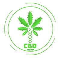 cbd blad cirkulär vektor logotyp