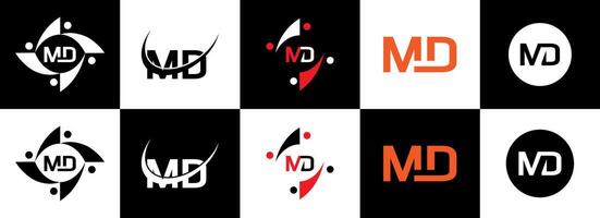 md Logo. m d Design. Weiß md Brief. MD, m d Brief Logo Design. Initiale Brief md verknüpft Kreis Großbuchstaben Monogramm Logo. m d Brief Logo Vektor Design. Profi Vektor