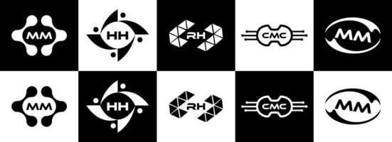 rh Logo. rh einstellen , m m Design. Weiß h h Brief. hh, r h Brief Logo Design. Initiale Brief cmc Brief Logo Satz, verknüpft Kreis Großbuchstaben Monogramm Logo. r h Brief Logo Vektor Design. Profi Vektor