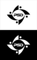 psd Dreieck Brief Logo Design mit Dreieck Form. psd Dreieck Logo Design Monogramm. psd Dreieck Vektor Logo Vorlage mit rot Farbe. psd dreieckig Logo einfach, elegant, und luxuriös Design. Profi