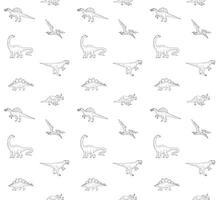 Vektornahtloses Muster von handgezeichneten Dinosauriern vektor