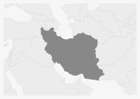 Karte von Mitte Osten mit hervorgehoben ich rannte Karte vektor