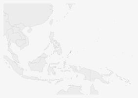 Karte von Ozeanien mit hervorgehoben Palau Karte vektor