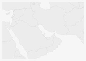 Karta av mitten öst med markerad bahrain Karta vektor