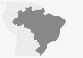 Karta av Amerika med markerad Brasilien Karta vektor