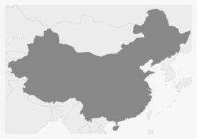 Karte von Asien mit hervorgehoben China Karte vektor