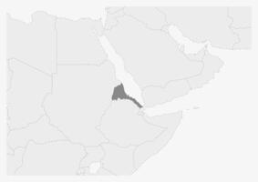 Karta av afrika med markerad eritrea Karta vektor