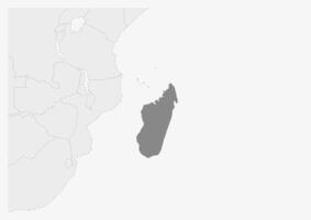 Karte von Afrika mit hervorgehoben Madagaskar Karte vektor