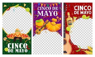 cinco de Mayo Mexikaner Urlaub zum Sozial Medien vektor