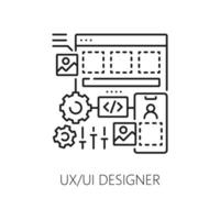 ux och ui designer, den specialist ikon, mobil app vektor