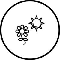 Blume im Sonnenlicht Vektor-Symbol vektor