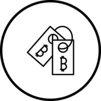 Bitcoin-Label-Tag-Vektorsymbol vektor