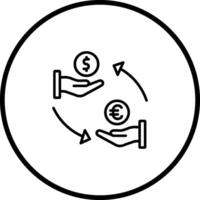 dollar till euro vektor ikon