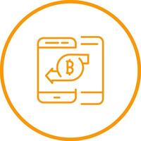 Bitcoin-Symbol für mobilen Vektor