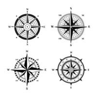 windrose set reiseabenteuer segeln nautisch rose zielrichtungspfeile vektor navigationssymbole alte karte abbildung reise kompass windrose