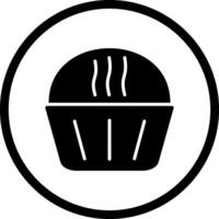 Creme-Muffin-Vektorsymbol vektor