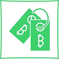 Bitcoin-Label-Tag-Vektorsymbol vektor