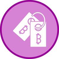 Bitcoin-Label-Tag-Vektorsymbol vektor