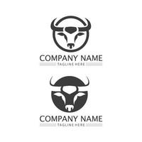 bull buffalo head ko djur maskot logo design vektor för sport horn buffalo djur däggdjur huvud logo vilda matador