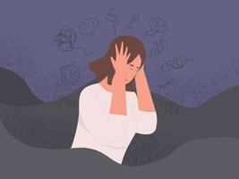 psychische Störung Frau leidet an Depression Verwirrung Konzept vektor