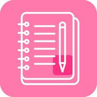 anteckningsbok och penna vektor ikon