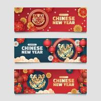 Satz des chinesischen Neujahrsbanners Jahr des Tigers vektor