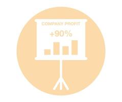 90 Prozent Unternehmen profitieren. Bar Graph rutschen Präsentation, profitieren dazugewinnen und finanziell erhöhen, ansteigen vektor