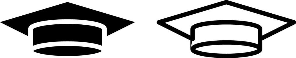 Abschluss Hut Symbol, Zeichen, oder Symbol im Glyphe und Linie Stil isoliert auf transparent Hintergrund. Vektor Illustration