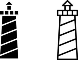 Leuchtturm Symbol, Zeichen, oder Symbol im Glyphe und Linie Stil isoliert auf transparent Hintergrund. Vektor Illustration