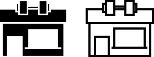 Gym ikon, tecken, eller symbol i glyf och linje stil isolerat på transparent bakgrund. vektor illustration
