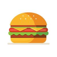 burger isolerat platt vektor illustration.