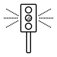 der Verkehr Licht schwarz Linie Vektor Symbol, Straße Zeichen, minimal Illustration von Semaphor