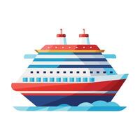 Schiff Kreuzfahrt Vektor Illustration auf Weiß Hintergrund
