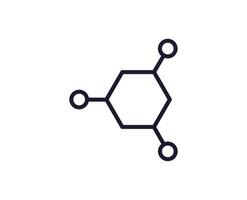 Atom Linie Symbol auf Weiß Hintergrund vektor