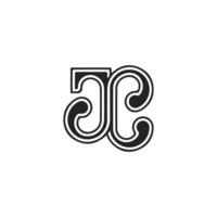 alfabetet bokstäver initialer monogram logotyp jc, cj, j och c vektor